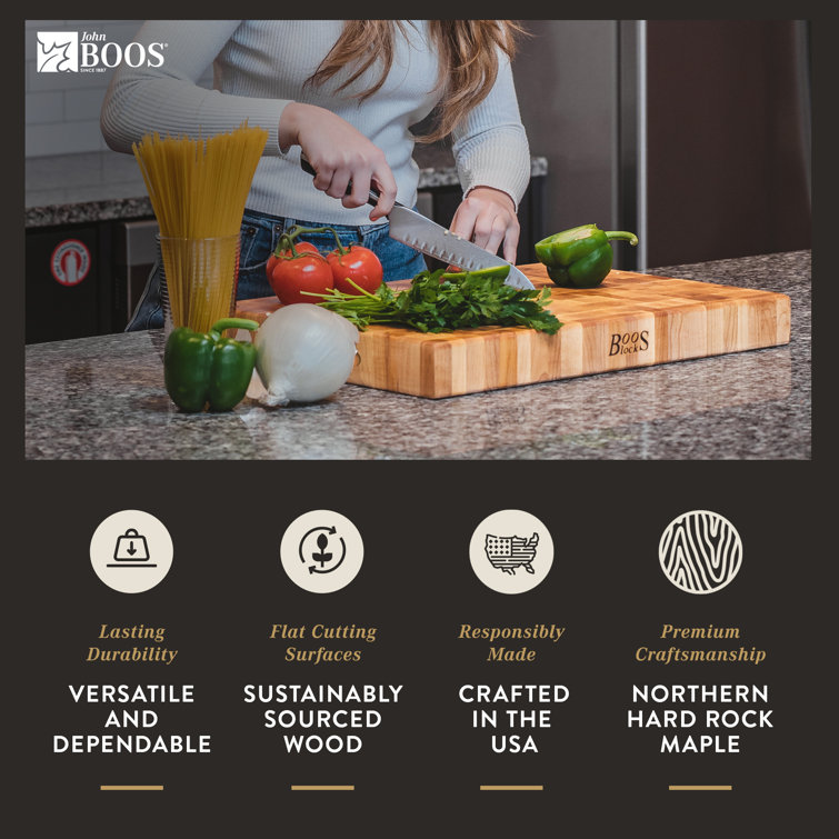 Large Maple Wood Reversible Chopping Block, 18" x 18"