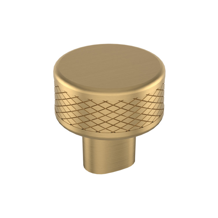Champagne Bronze Round Knurled Cabinet Knob, 1-1/4 inch Diameter