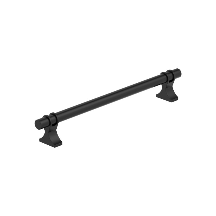 Matte Black Modern Industrial Bar Cabinet Pull with Mounting Hardware