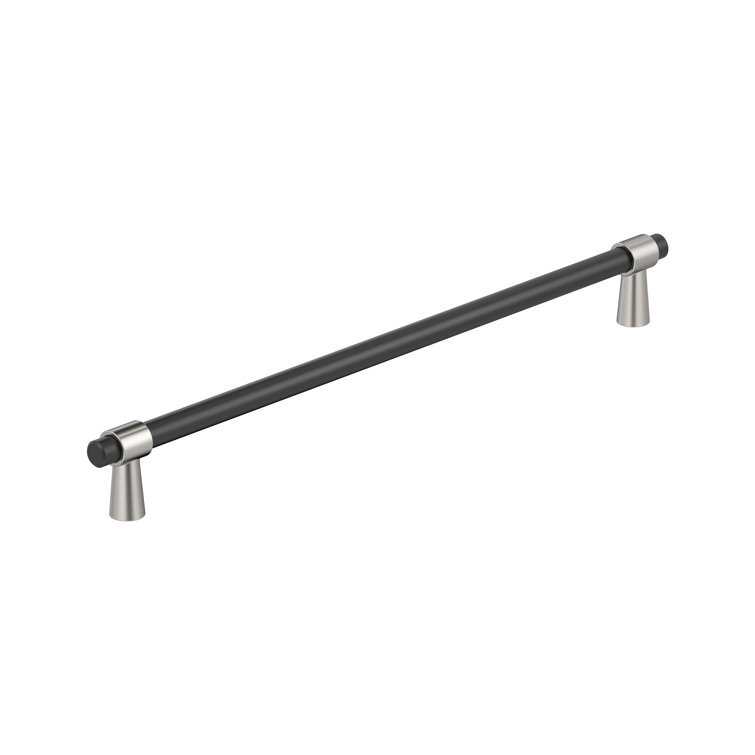 12-5/8" Matte Black Polished Nickel Bar Pull