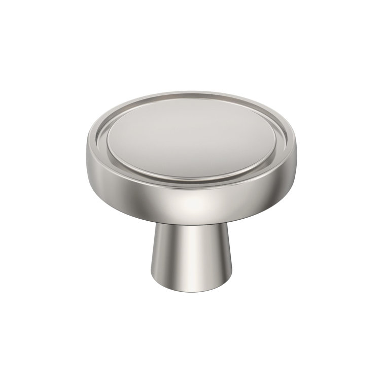 Polished Nickel Round Cabinet Knob with Mounting Hardware