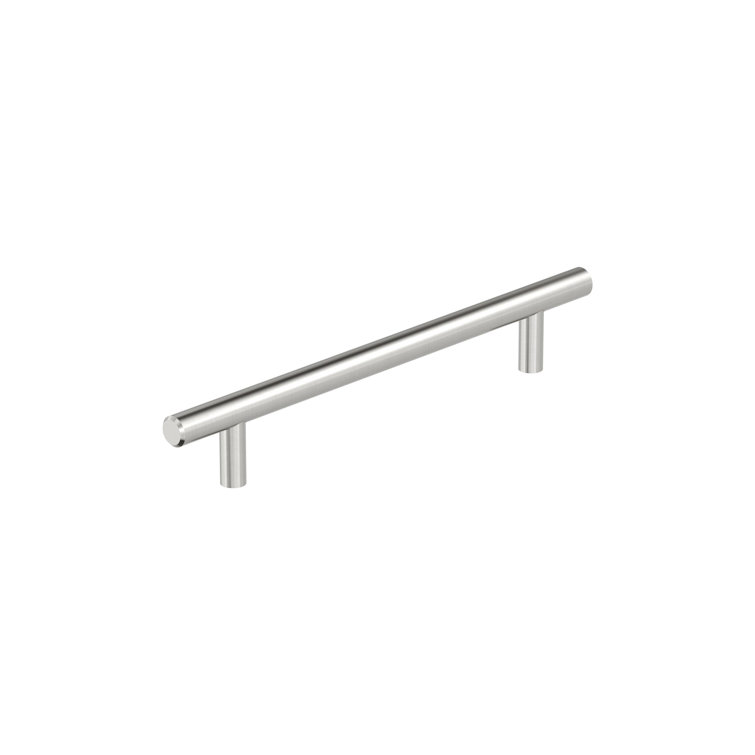 Polished Stainless Steel 6-5/16 inch Bar Pull with Mounting Hardware