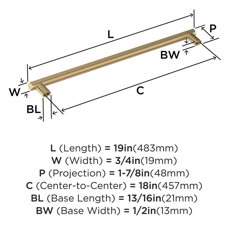 Champagne Bronze 18-inch Modern Industrial Bar Pull