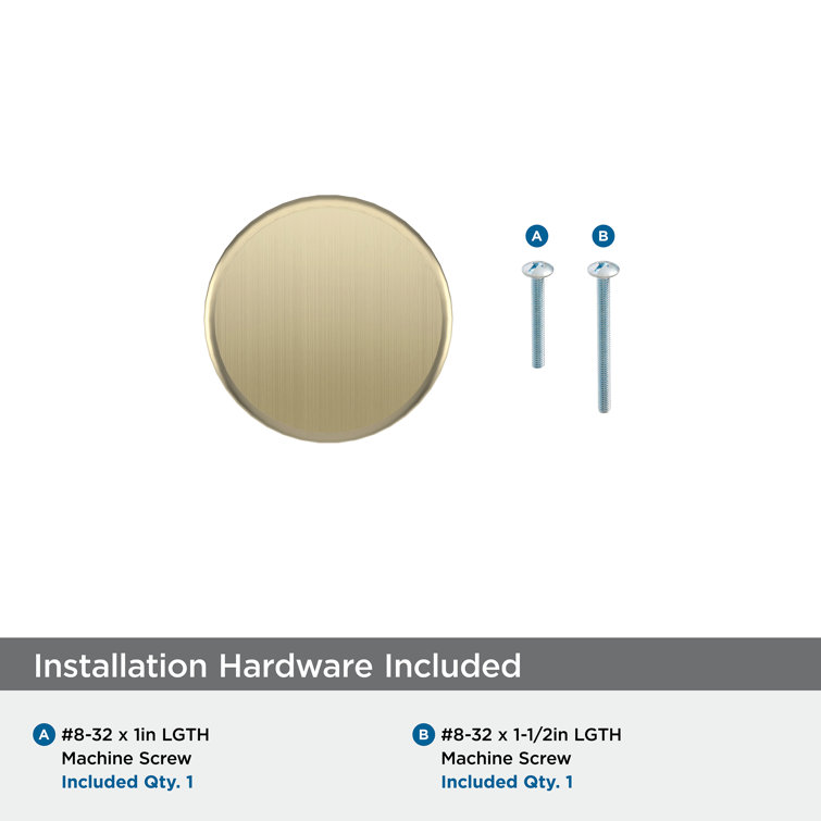 Golden Champagne Round Knurled Cabinet Knob with Mounting Hardware