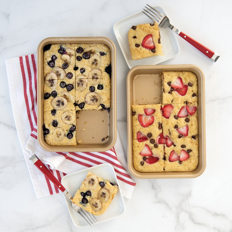 Compact Gold Aluminum Nonstick Eighth Sheet Pan