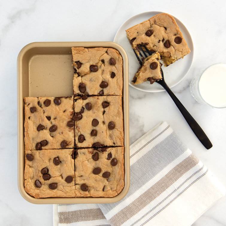 Compact Gold Aluminum Nonstick Eighth Sheet Pan