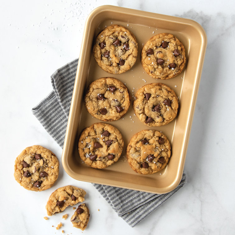 Compact Gold Aluminum Nonstick Eighth Sheet Pan