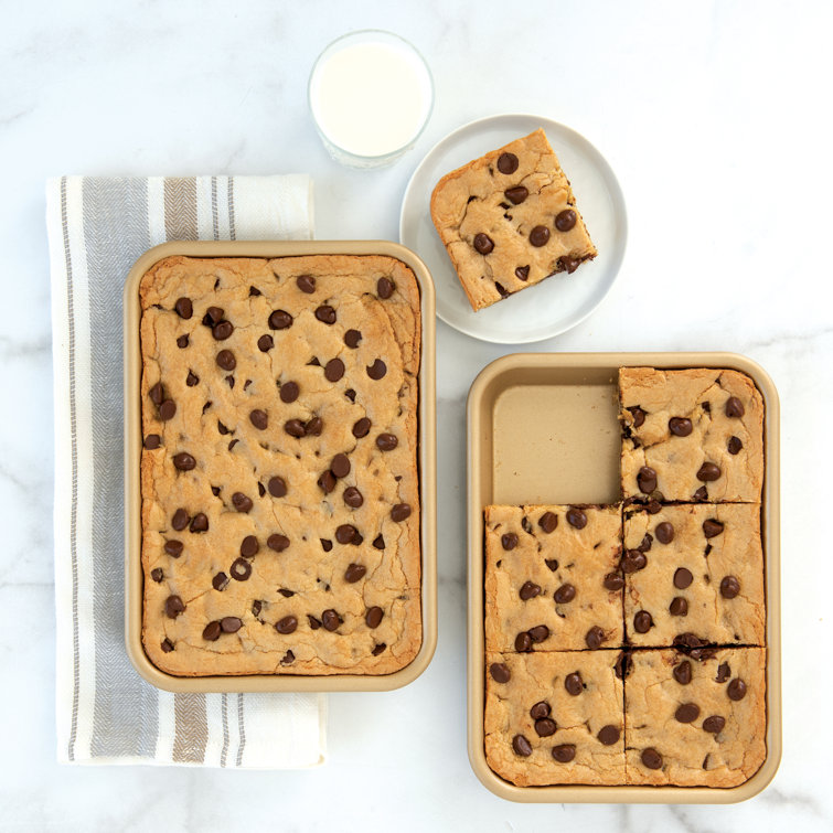 Compact Gold Aluminum Nonstick Eighth Sheet Pan