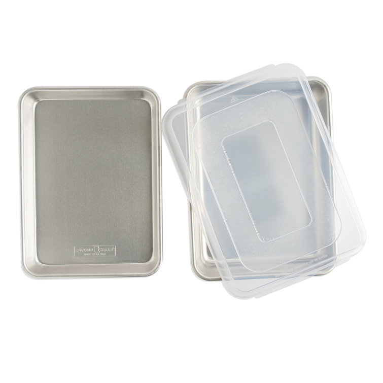 Natural Aluminum 3-Piece Baking Set with Plastic Lid