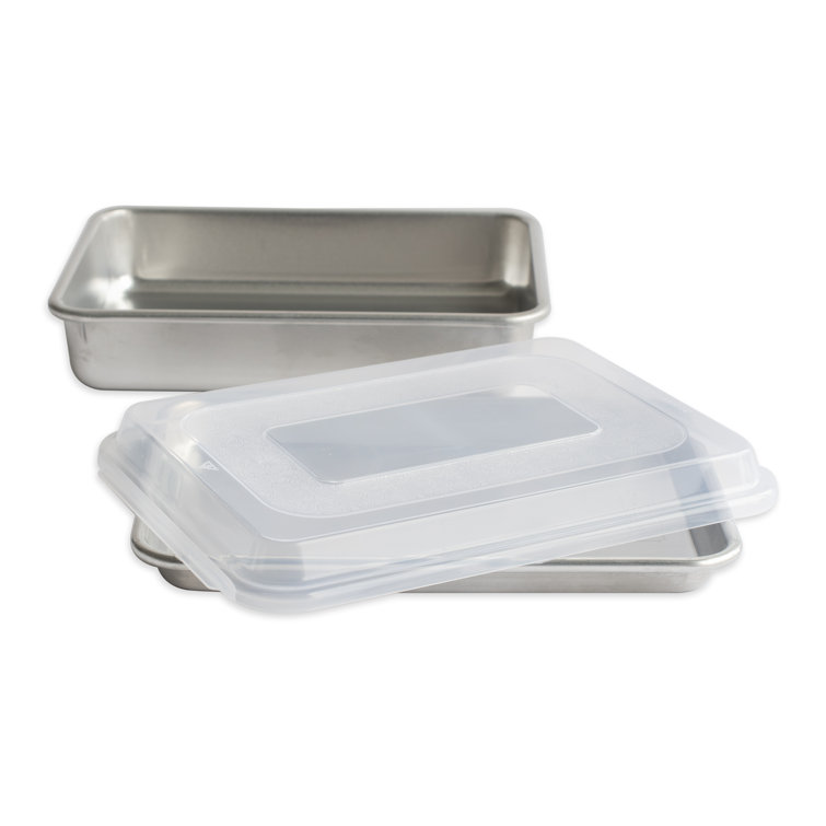 Natural Aluminum 3-Piece Baking Set with Plastic Lid
