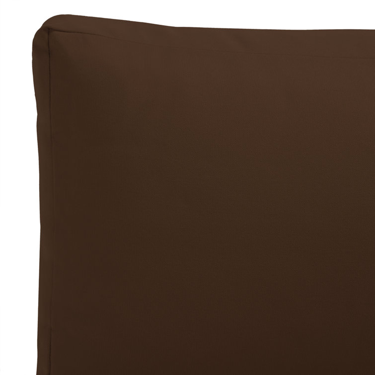 Natural Teak Outdoor Loveseat with Dark Brown Cushions