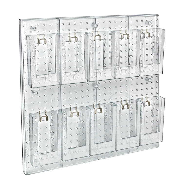 Clear Acrylic 10-Pocket Wall Mounted Literature Holder