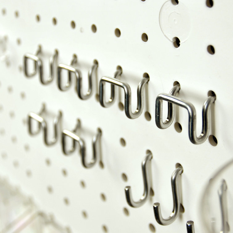 XLarge White and Silver Pegboard Organizer Accessory Kit