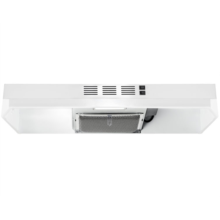 30-Inch White Convertible Stainless Steel Under Cabinet Range Hood