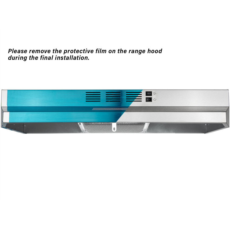 30-Inch White Convertible Stainless Steel Under Cabinet Range Hood