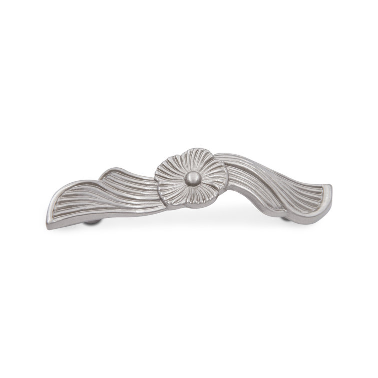 3" Satin Nickel Leaf Design Arch Bar Pull
