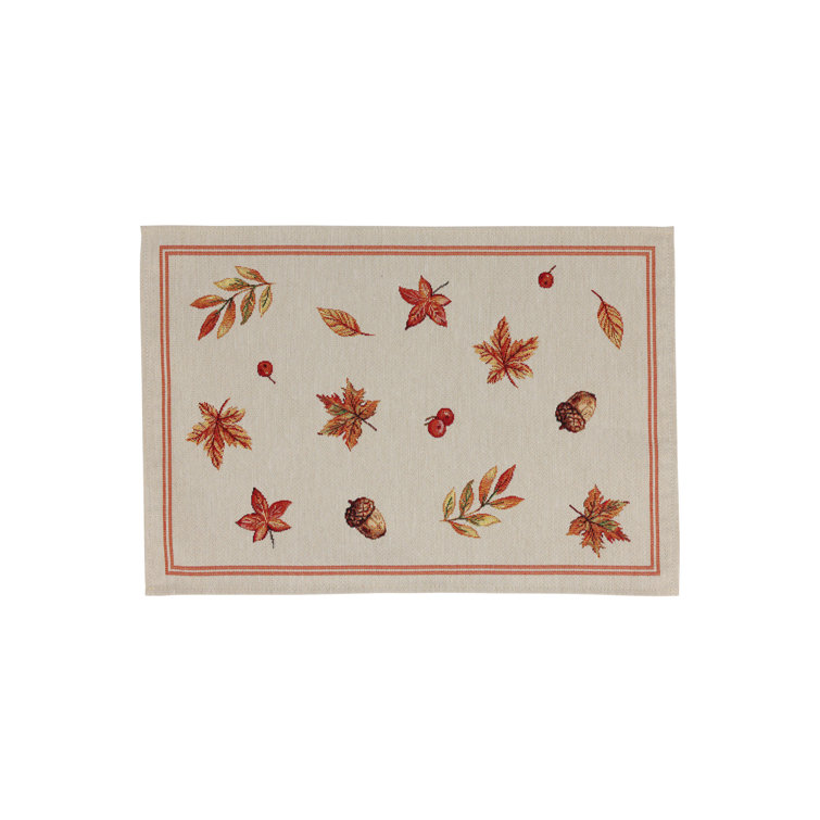 Autumn Leaves and Acorns Fabric Placemats Set of 4