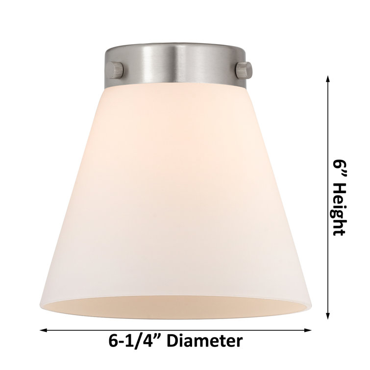 Antique Copper and Matte White Glass Flush Mount