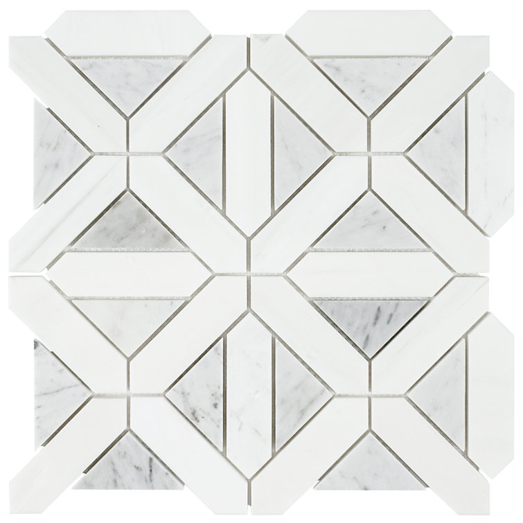 Bianco Dolomite 12'' x 12'' White Marble Mosaic Tile