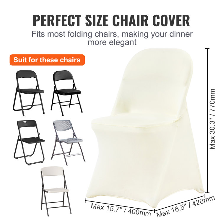 Ivory Stretch Spandex Chair Covers for Dining and Events