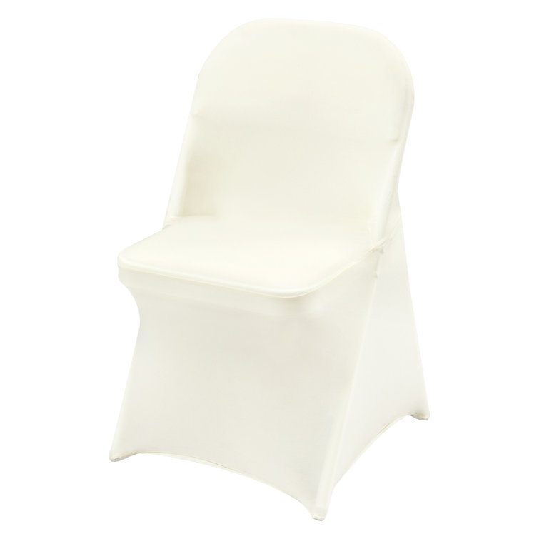 Ivory Stretch Spandex Chair Covers for Dining and Events