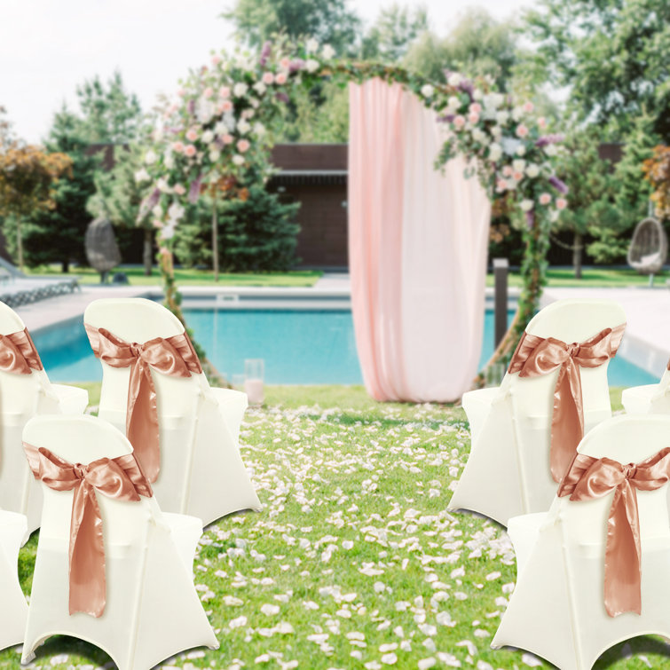 Ivory Stretch Spandex Chair Covers for Dining and Events