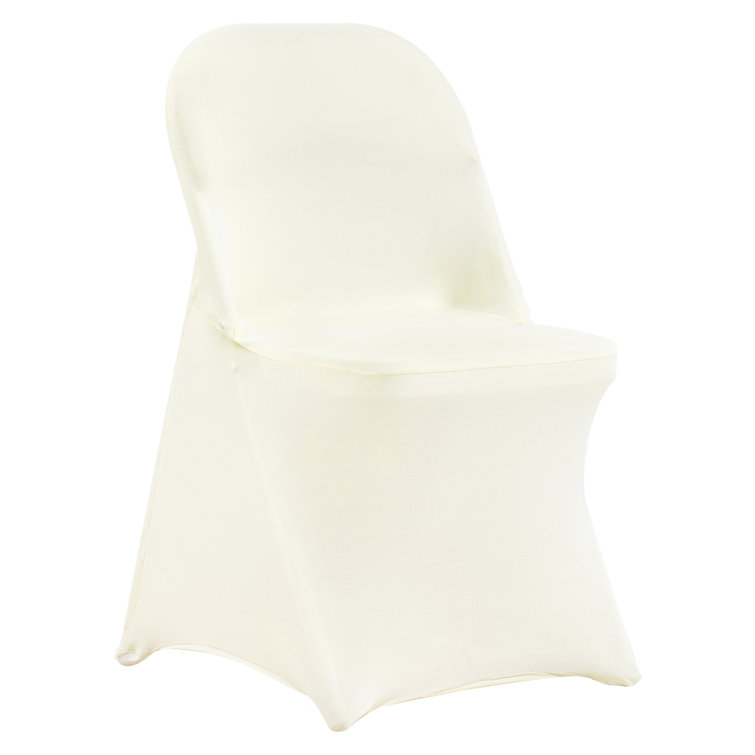 Ivory Stretch Spandex Chair Covers for Dining and Events