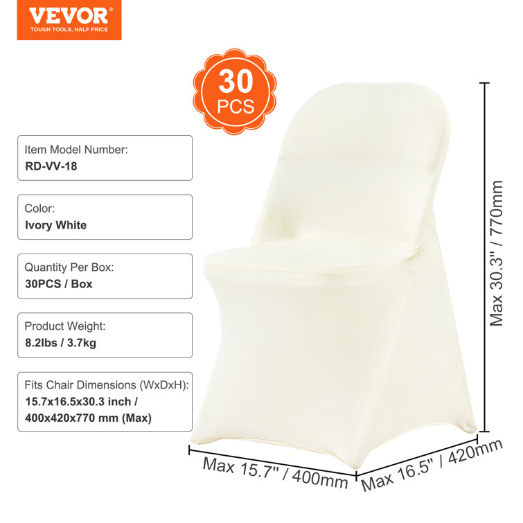 Ivory Stretch Spandex Chair Covers for Dining and Events