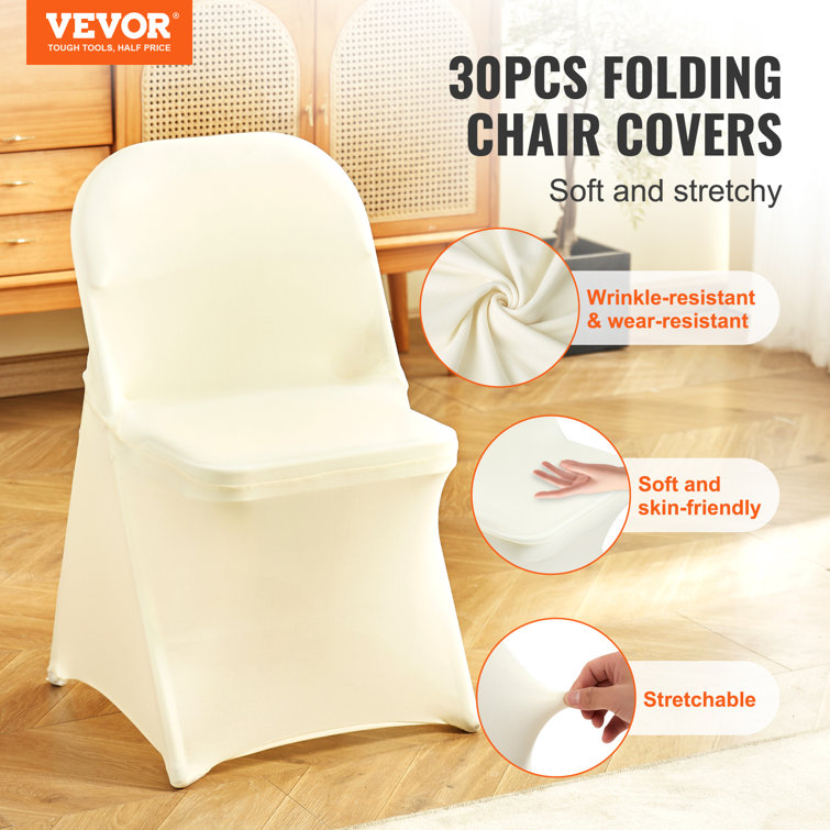 Ivory Stretch Spandex Chair Covers for Dining and Events