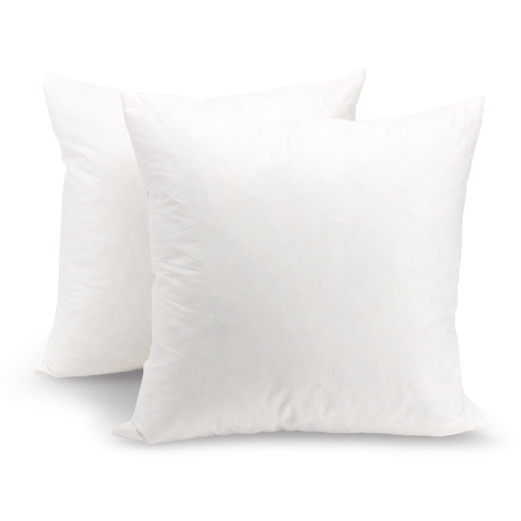 18" x 18" White Cotton Feather Down Pillow Inserts - Set of 2