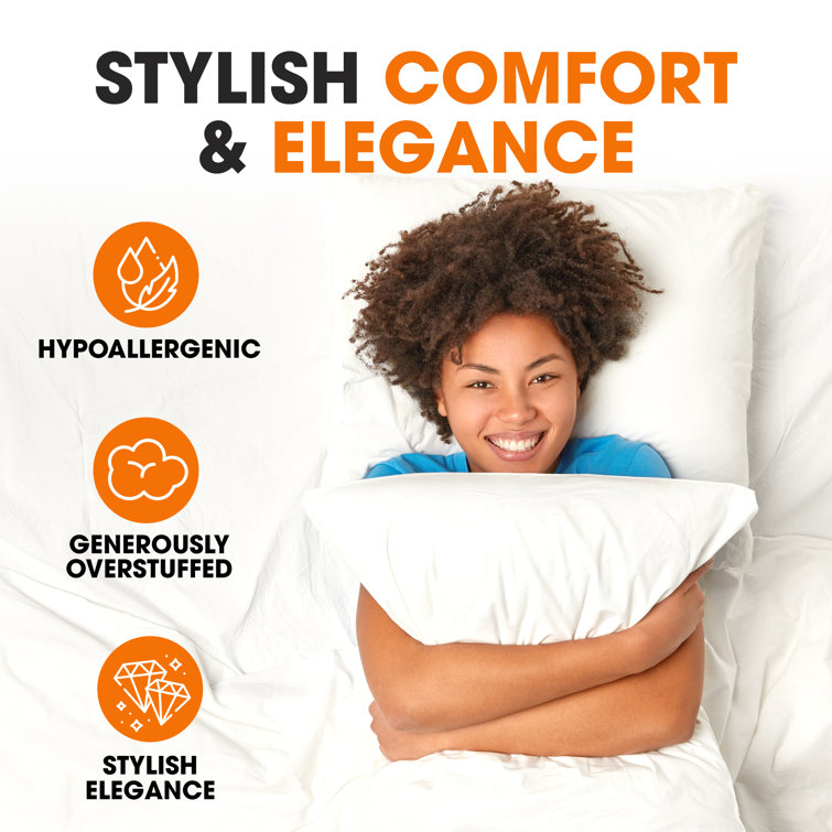 18" x 18" White Cotton Feather Down Pillow Inserts - Set of 2