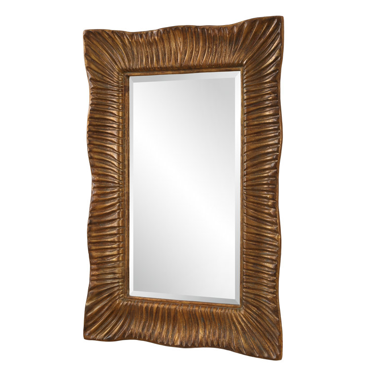 Antique Gold Iron Framed Bathroom Vanity Mirror
