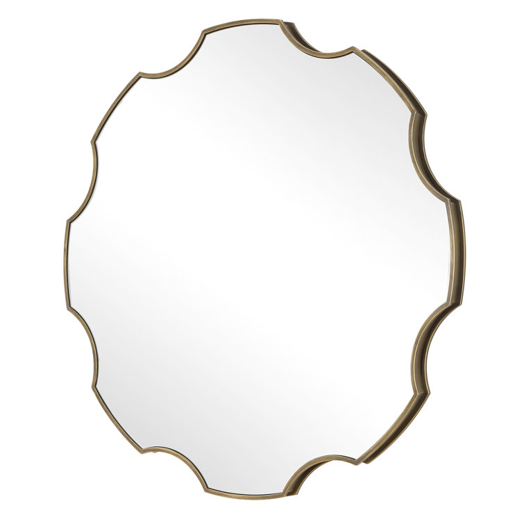 Antiqued Bronze Iron Framed Gear-Shaped Mirror