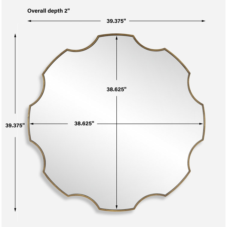 Antiqued Bronze Iron Framed Gear-Shaped Mirror