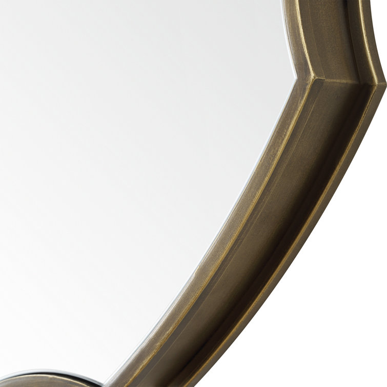 Antiqued Bronze Iron Framed Gear-Shaped Mirror