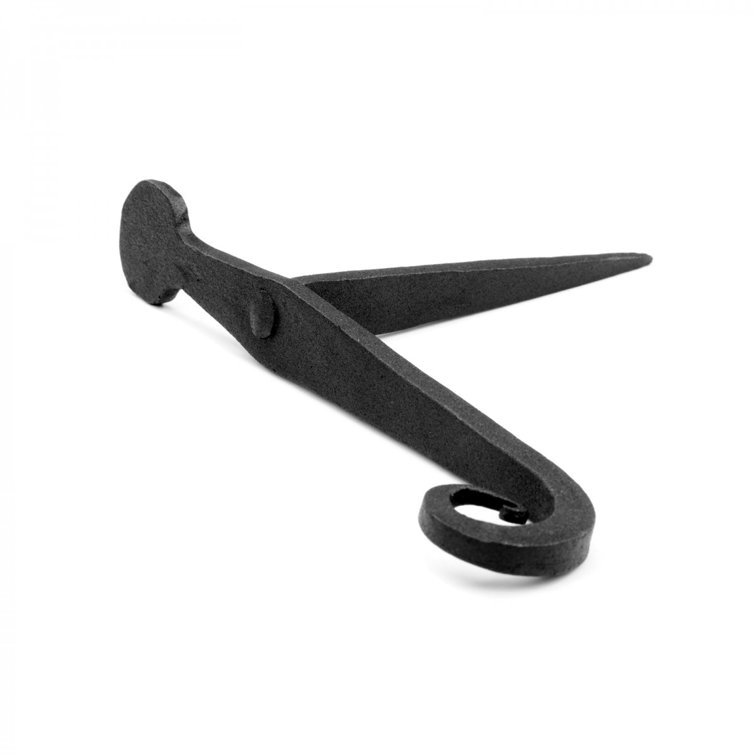 Black Shutter Dog Holders 7" L Wrought Iron Rat Tail Shaped Masonry Mount (Set of 2)