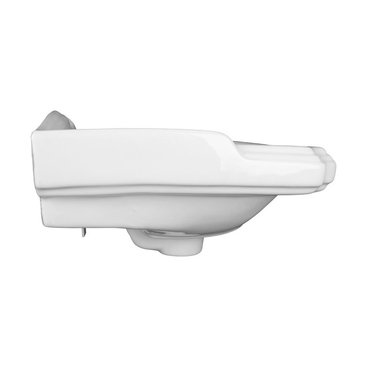 White Ceramic Wall-Mount Bathroom Sink with Overflow