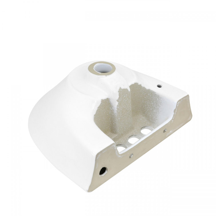 Ondine 16'' White Ceramic Wall-Mount Bathroom Sink with Overflow
