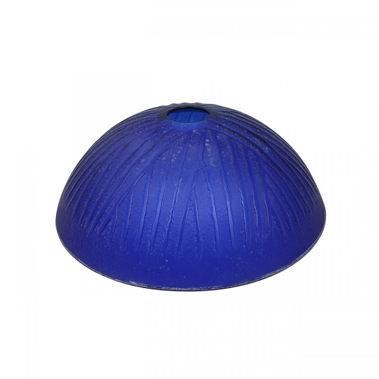 Royal Blue Tempered Glass Round Vessel Sink with Chrome Drain