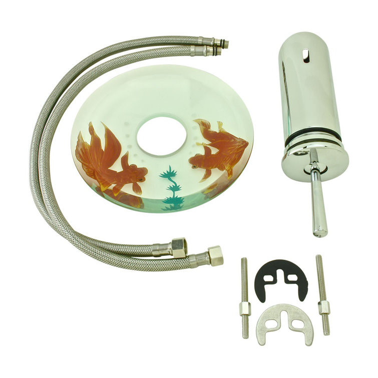 Chrome Plated Koi Fish Glass Waterfall Bathroom Faucet