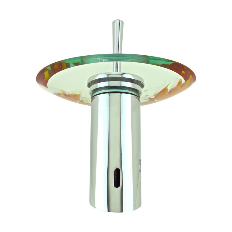 Chrome Plated Koi Fish Glass Waterfall Bathroom Faucet