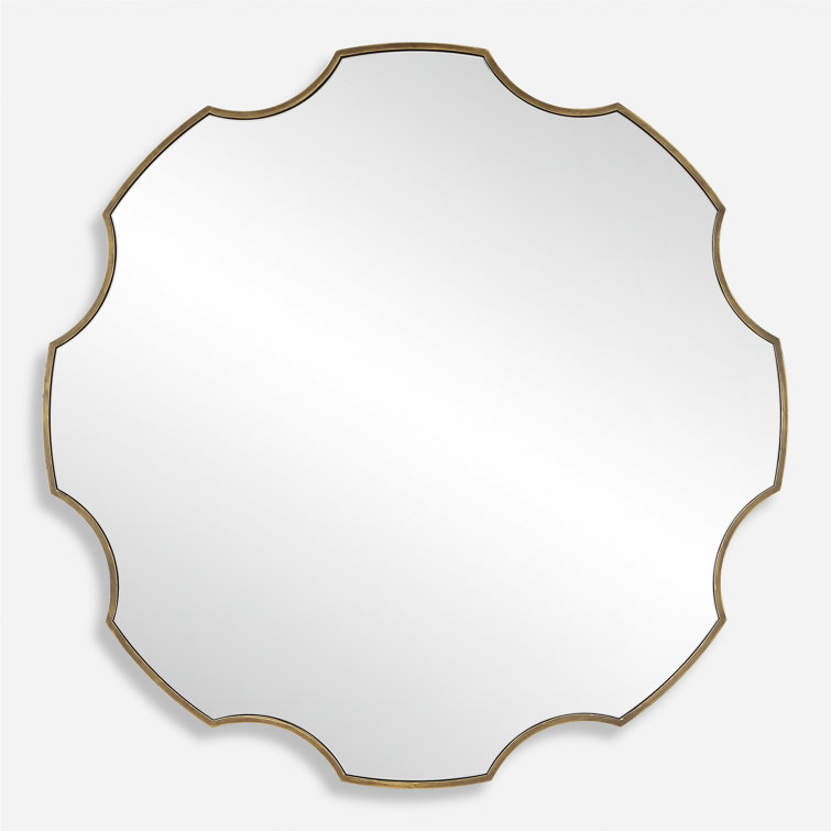 Antiqued Bronze Iron Framed Gear-Shaped Mirror