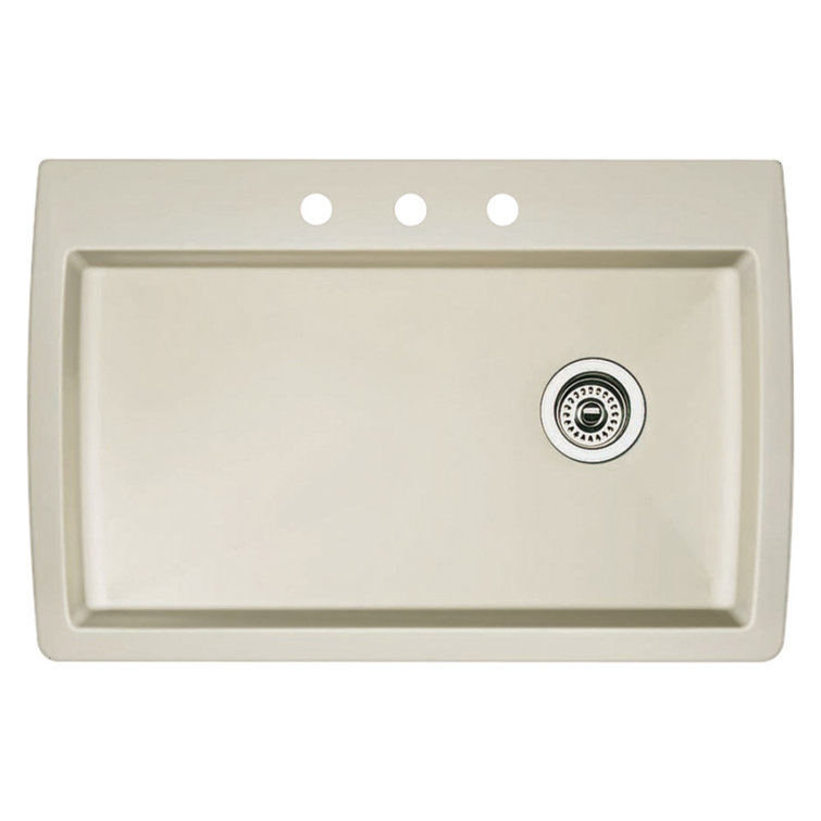 Anthracite Granite Composite Single Bowl Drop-In Kitchen Sink