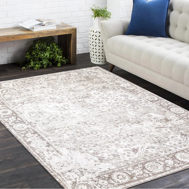 Alabaster Elegance 8' x 10' Hand-Knotted Viscose Area Rug