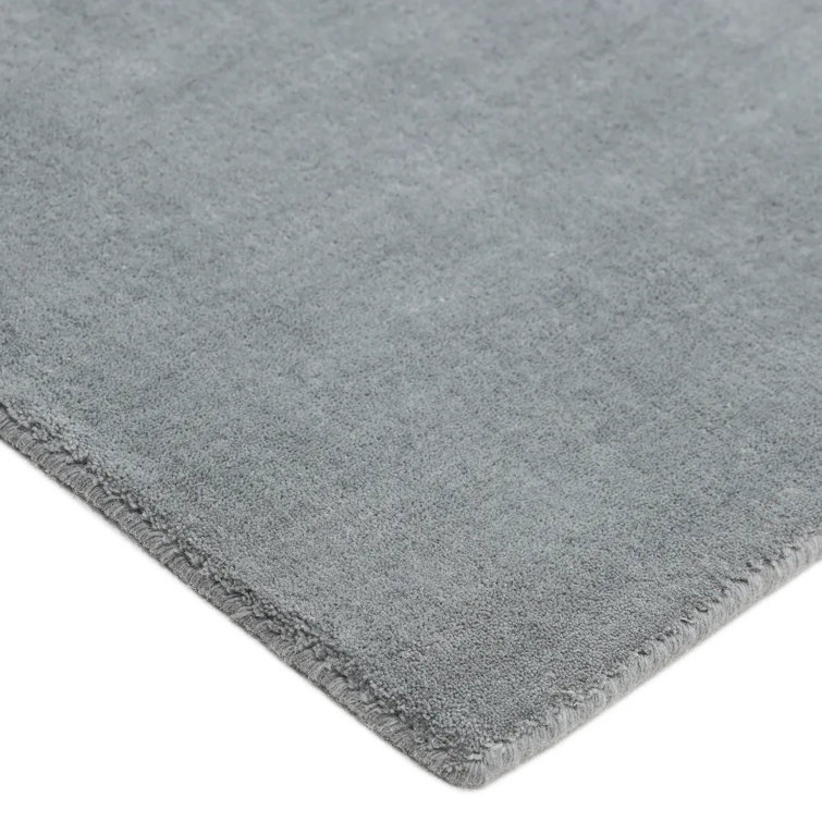 Gray Handmade Wool 8' x 10' Rectangular Area Rug