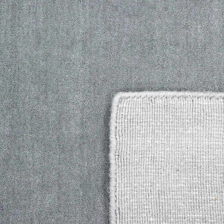 Gray Handmade Wool 8' x 10' Rectangular Area Rug
