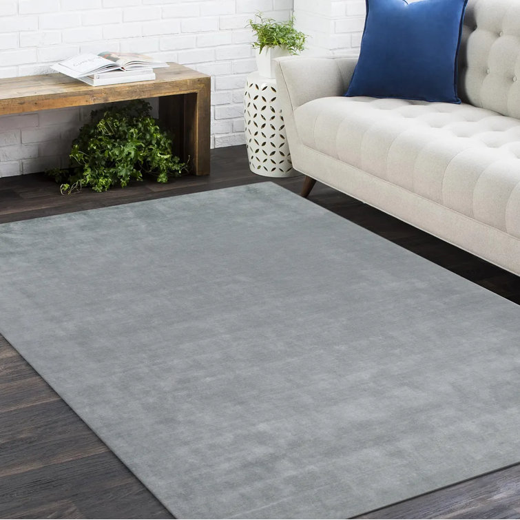 Gray Handmade Wool 8' x 10' Rectangular Area Rug
