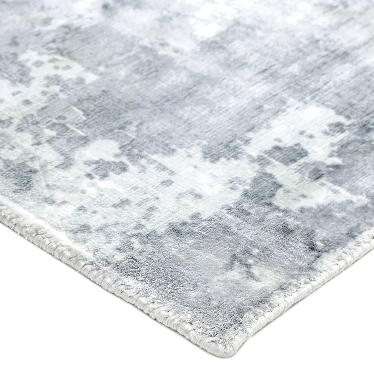 Ivory Abstract Handmade Viscose 9' x 12' Area Rug