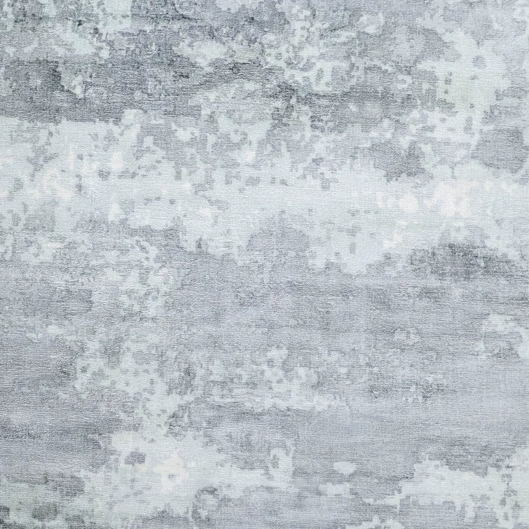 Ivory Abstract Handmade Viscose 9' x 12' Area Rug