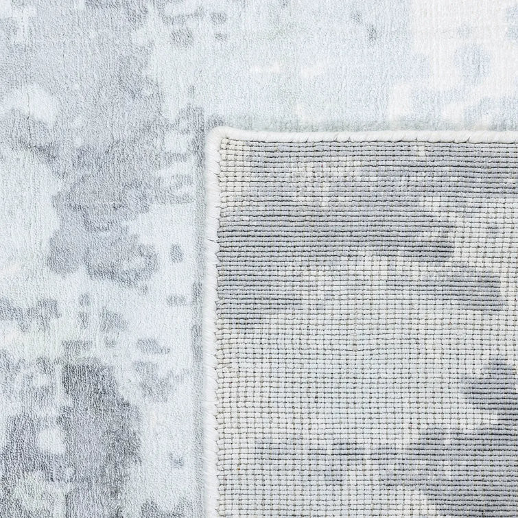 Ivory Abstract Handmade Viscose 9' x 12' Area Rug